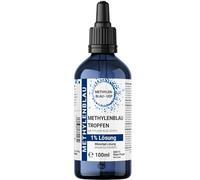 1 solution bleue de méthylène de 100 ml à 1 % - Gouttes dans une bouteille en verre marron avec pipette - Bleu méthylène de haute pureté sans additifs - Qualité pharmaceutique USP - Fabriqué en