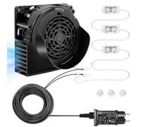 1 Souffleur D'Air Pour Structures Gonflables 12V 0,85A Ventilateur Gonflable De Remplacement RéSistant Aux IntempéRies Avec 3 LumièRes Led Et Adaptateur Gonflable De 5/6/7/8 Pieds Pour Halloween NoëL
