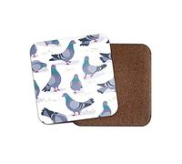 1 Sous Verre Imprimé Pigeons - Pigeons Oiseaux Mignons Motif Dessin Animé Amusant Cadeau #15995