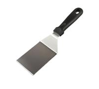 1 spatule à gâteau en acier inoxydable avec manche en plastique noir, mini spatule de service professionnelle, petite pelle à tarte, pelle à pizza pour brownie, biscuit, lasagne, crêpes ou gâteau