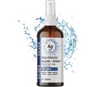 1 spray d'argent colloïdal de 100 ml (40 ppm) dans une bouteille en verre ambré - Vaporisateur | Eau argentée | Eau ultra pure