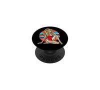 1 Squelette de Bikini Pin Up - Art rétro Gothique Plage PopSockets PopGrip Adhésif