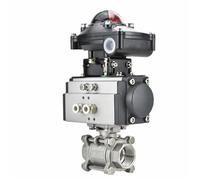1" Stainless Steel 304 High Platform Pneumatic Ball Valve Double Acting Cylinder With Signal Feedback Switch