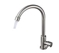 1 Stainless Steel Kitchen Tap Kitchen Sink Mixer For Hot And Cold Water 360° Swivelling Splash-proof Tap Stainless Steel(304 Round Shank)