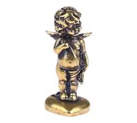 1 statue rétro en cuivre Dieu de l'amour Cupidon Petits Ornements Figurines d'ange en cuivre Décorations de bureau Accessoires de décoration d'intérieur