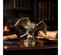 1 statue tête de mort d'aigle en laiton, mini figurine de bureau, cadeau de décoration d'Halloween