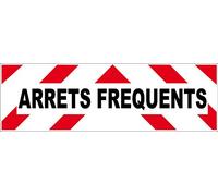 1 Sticker rétroréfléchissant ARRETS FREQUENTS 10x30cm