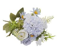 1 Stück Künstliche Blumen,Künstlich Combinaison Hortensien Rosen ,Faux Blumen,Kunstblumen Deko,Gefälschte Décoration für Blumenarrangements Hochzeit Tafelaufätze Party Zuhause Büro,Blau