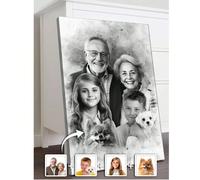 1 Style - Ajoutez un être cher décédé à la photo, cadeau commémoratif, ajoutez une personne à la photo, portrait de famille différentes photos, combiner des photos sur canevas - Peinture murale pour c