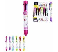 1 stylo a bille 8 couleurs motif animaux kawai papeterie scolaire Bleu G