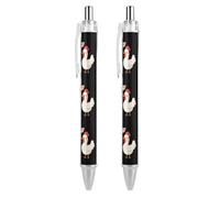 1 stylo à bille rétractable avec impression agate bleu foncé doré, 0,5 mm, écriture fine et lisse, pour la maison, le bureau, noir