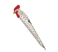 1 stylo à encre gel en bois sculpté à la main avec 3 recharges | Poulet blanc, stylo créatif fait à la main pour l'école et le bureau, stylo d'écriture fantaisie amusant, style cadeau unique (poulet