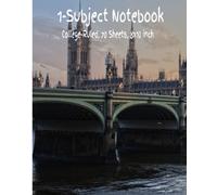 1-Subject Notebook College-Ruled, Bridge In Europe Design, 8x10'' 70 Sheets