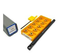 1 support de barre d'alésage for filetage interne CNC SNR0008K11 SNR0010K11 SNR0012M11 SNR0013N11 SNR0016Q11 + 10 inserts en carbure MMT11IR(SNR0008K11-UE6020)