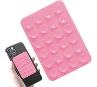 1 support de coque de téléphone adhésif rose avec ventouse en silicone - Support de téléphone avec ventouse - Tapis à ventouse pour téléphone | Plateau d'autocollants pour selfies et vidéos, boîtier,