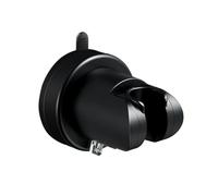 1 support de douche réglable à ventouse, type Lotus, support de douche à main, buse de salle de bain, base fixe 7 x 8 cm(Black)