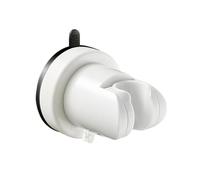 1 support de douche réglable à ventouse, type Lotus, support de douche à main, buse de salle de bain, base fixe 7 x 8 cm(White)