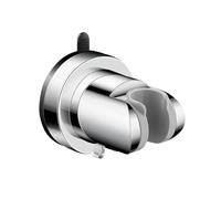 1 support de douche réglable à ventouse, type Lotus, support de douche à main, buse de salle de bain, base fixe 7 x 8 cm(Silver)