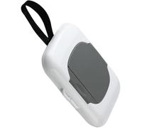 1 support de lingettes de voyage réutilisable pour lingettes humides, poussette, distributeur rechargeable, rangement sûr et supports humides (gris)