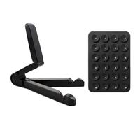 1 Support De Tablette Noir, 1 Autocollant Noir pour Support De Téléphone Portable, Support De Tablette Pliable Créatif, Support Pratique pour Les Voyages en Plein Air