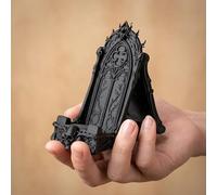 1 support de téléphone gothique en forme de tête de mort, support de téléphone de bureau gothique foncé avec détails crâne et épine, support décoratif noir pour bureau, table de chevet, étagère et
