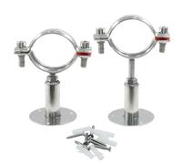 1 support de tuyau de plafond réglable de 2,5 cm en acier inoxydable pour tuyau OD de 32 à 34 mm, kit de support de fixation mural avec vis, idéal pour la fixation de tuyaux, tubes ou tiges (50-95 mm)