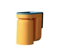 1 support mural pour brosse à dents, organiseur de salle de bain mural avec tasse de bain de bouche, pas de perçage nécessaire, design résistant à l'humidité pour un usage familial (jaune)