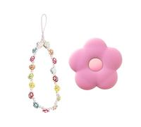 1 support pliable avec chaîne pour téléphone portable, poignée à l'arrière du téléphone, support de poignée