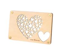 1 Support Porte-Argent Bois Coffret Carte Anniversaire Décoration Table Assemblage Simple Motif Cœur Creux Adapté à La Décoration Maison Bureau Cadeau, Couleur Claire