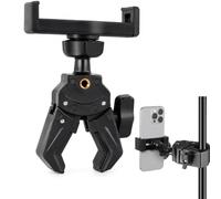 1 Support pour iPad sur Microphone - Tablette et Téléphone Pince Crabe Réglable Rotative, Adapté aux Écrans 4-13,5 Pouces