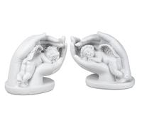 1 sur 2 ange décoratif dans la main - Céramique classique - Blanc - 12 cm - Cadeaux de naissance ou de baptême