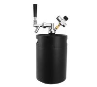 1 système de fût pressurisé de 5 L, mini culteur de fût, robinet de bière et régulateur de CO2, distributeur portable de bière à pression (noir)