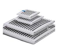 1 système de ventilation d'air ABS blanc sans filtre de ventilateur, volets, grille de ventilateur (gris)