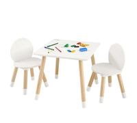 1 Table d'Enfant +2 Chaises -VEVOR - 500x500x437 mm et 282x282x480 mm Plateau facile à nettoyer pour apprendre manger jouer