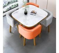 1 table et 4 chaises - Ensemble de 5 meubles ronds - Table de conférence ronde - Table de conférence ronde - Table de salle à manger pour cuisine, salle à manger #17 - 80 x 75 cm (l x H)