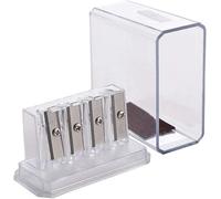 1 taille-crayon transparent à 4 trous, à pointe longue, en plastique pour artistes