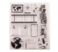 1 Tampon Transparent T9023 Pour Bricolage, Scrapbook Manuel, Carte Postale, Tampon De Voyage, 14x18 Cm