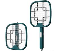 1 tapette à mouches électrique pliable rechargeable avec piège à lumière UV à 360 degrés, grille de tension 2500 V pour maison, jardin, chambre à coucher, cuisine (vert)