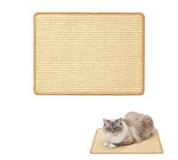 1 tapis à gratter en sisal naturel pour cage de petits animaux, soin des griffes et des dents, pour cochon d'Inde et lapin, 40 x 30 cm (marron)