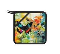 1 tapis anti-brûlure carré en silicone - 18 cm - Pour poêles, fours, grills, service à thé