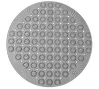 1 tapis de douche rond antidérapant pour douche et baignoire, en TPE avec ventouses, lavable en machine, séchage rapide, massage des pieds (rond, 55 cm, gris)
