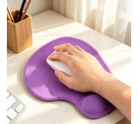 1 tapis de souris contour repose-poignet en silicone violet | Base inférieure antidérapante, tapis de suivi ergonomique en gel confortable, décoration de bureau, accessoire pour