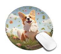 1 tapis de souris rond de 20,3 cm avec base en caoutchouc antidérapant pour souris sans fil, ordinateur portable, accessoires de bureau, tapis de souris de jeu