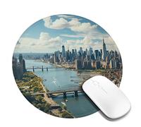 1 tapis de souris rond de 20,3 cm avec base en caoutchouc antidérapant, pour souris sans fil, ordinateur portable, accessoires de bureau, tapis de souris de jeu