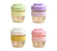 1 tasse à salade avec couvercle, 9,8 x 13,2 cm, réutilisable, joint hermétique, passe au lave-vaisselle et au micro-ondes, pour la préparation des repas, les collations du petit déjeuner (rose)