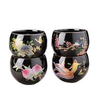 1 tasse à thé chinoise en argile noire à changement de couleur - Tasse à thé en forme d'œuf de dragon - Fait à la main - Gongfu - Sensible à la chaleur - Cadeau de cérémonie (1 pièce-B)