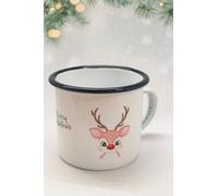 1 tasse en émail de Noël pour enfants avec motif animal de renne - Cadeau pour garçons et filles pour Noël, Saint-Nicolas, idée cadeau pour enfants