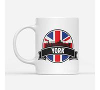 1 tasse imprimée York - Angleterre UK GB Union Jack Skyline Voyage Vacances Ville Drapeau Amoureux de la Maison Tasse Tasse Tasse Cuisine Cadeau #83141