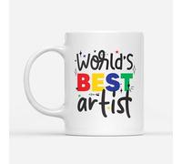 1 tasse World's Best Artist - Art Design Fan Hobby Job Greatest Birthday Boys Girls Men Women Travel Drink Cup #82737
