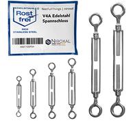 1 tendeur en acier inoxydable avec deux œillets en acier inoxydable V4A selon la norme DIN 1480 1478 - Tendeur à œillets - Vis de serrage M 8 mm